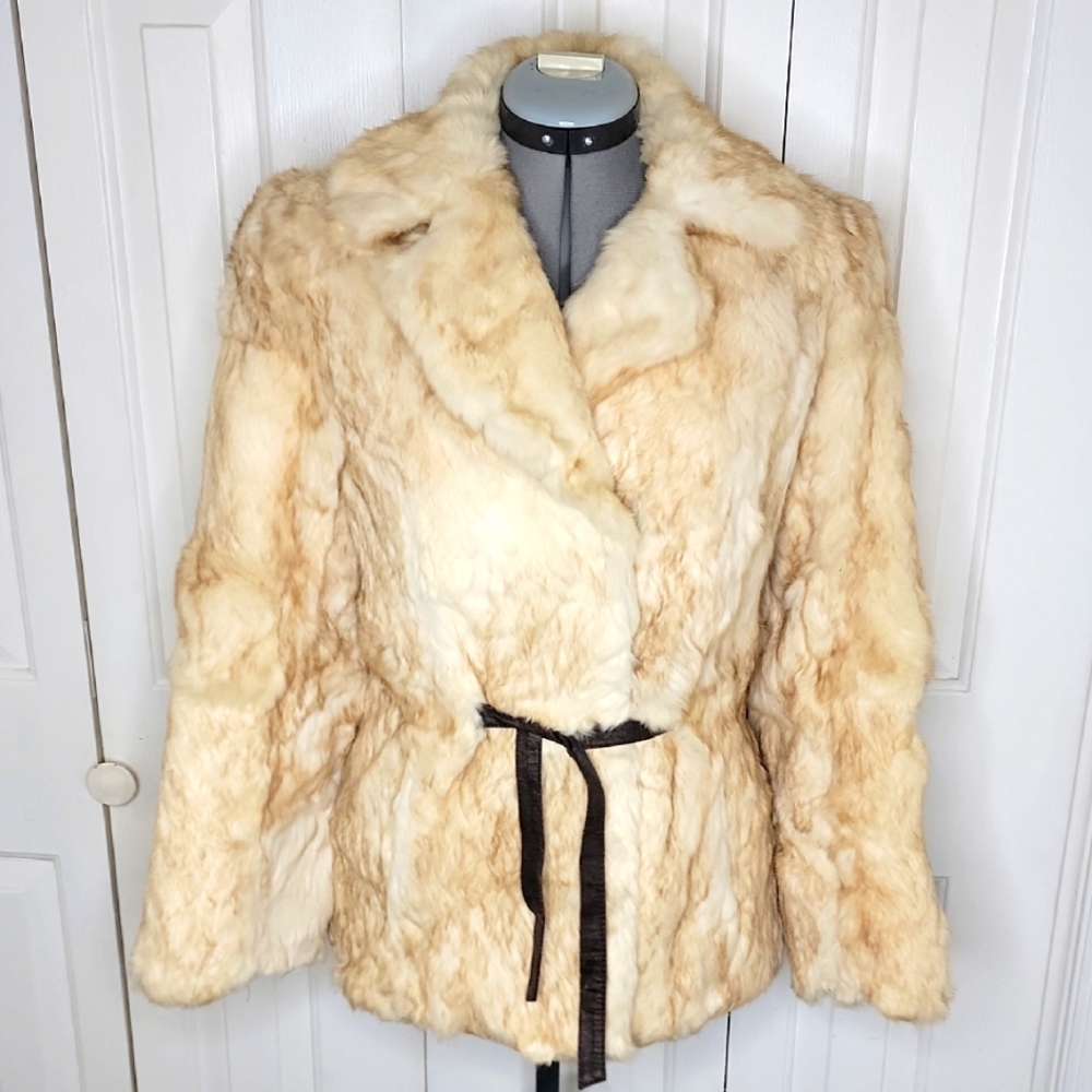Split End Ltd. Rabbit Fur Coat Vintage Size Medium
